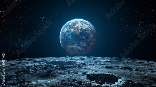 Earth rising over the moon  iconic aerospace photography of our blue planet