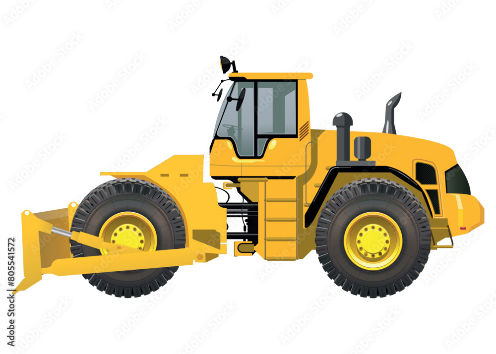 vector road bulldozer-1 isolated on white background