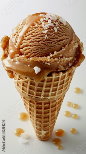 Scoop of Ice Cream With Caramel on Top © BrandwayArt