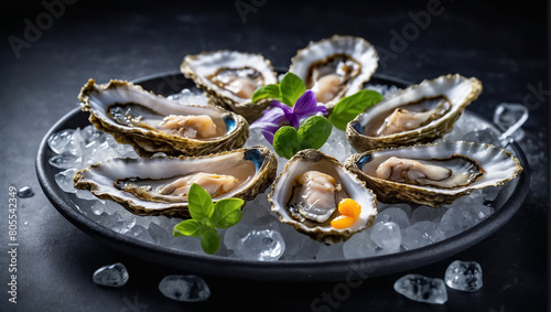 fresh oysters on ice luxury