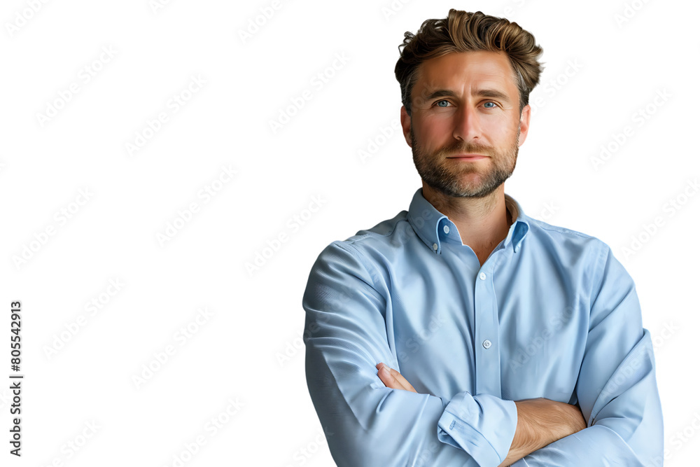 portrait of young handsome man in blue shirt on isolated transparent background portrait of young handsome man in blue shirt on isolated transparent background