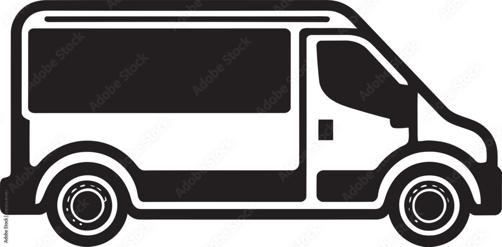 Efficient Delivery Van Vector Illustration for Seamless Delivery Vibrant Delivery Van Vector Graphic for Quick Transport