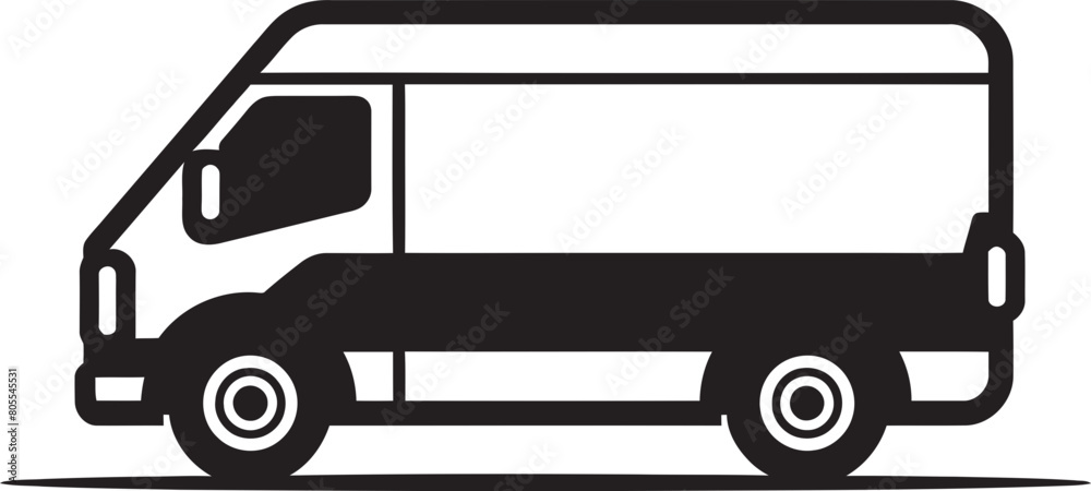 Bold Delivery Van Vector Illustration for Urban Deliveries Contemporary Delivery Van Vector Graphic for Efficient Dispatch