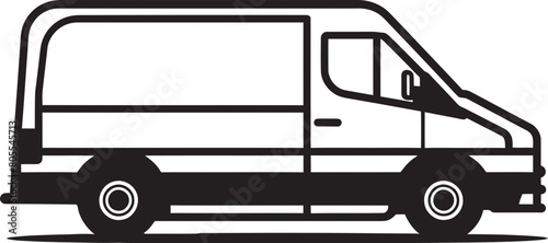 Contemporary Delivery Van Vector Graphic for Efficient Dispatch Modern Delivery Van Vector Art for Rapid Distribution