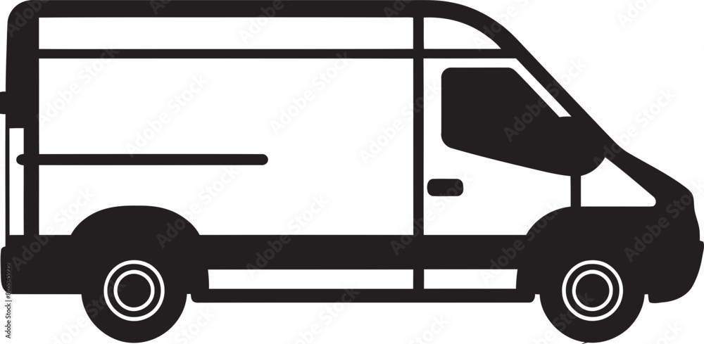 Sleek Delivery Van Vector Graphic for Seamless Transport Expressive Delivery Van Vector Design for Fast Deliveries