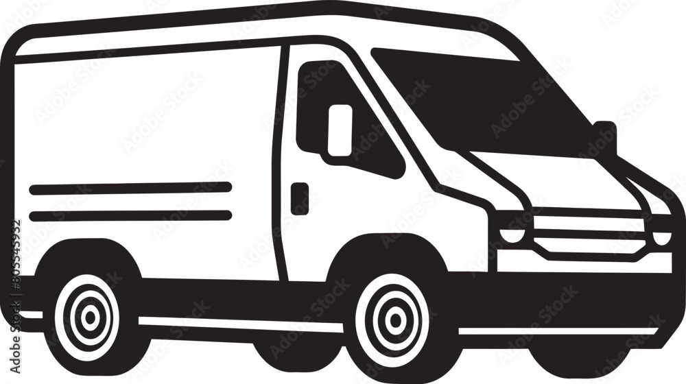 Stylish Delivery Van Vector Design for Timely Shipping Bold Delivery Van Vector Illustration for Express Logistics