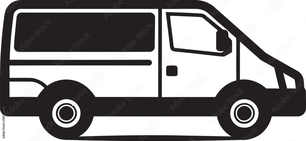 Bold Delivery Van Vector Design for Seamless Delivery Services Modern Delivery Van Vector Illustration for Express Transport