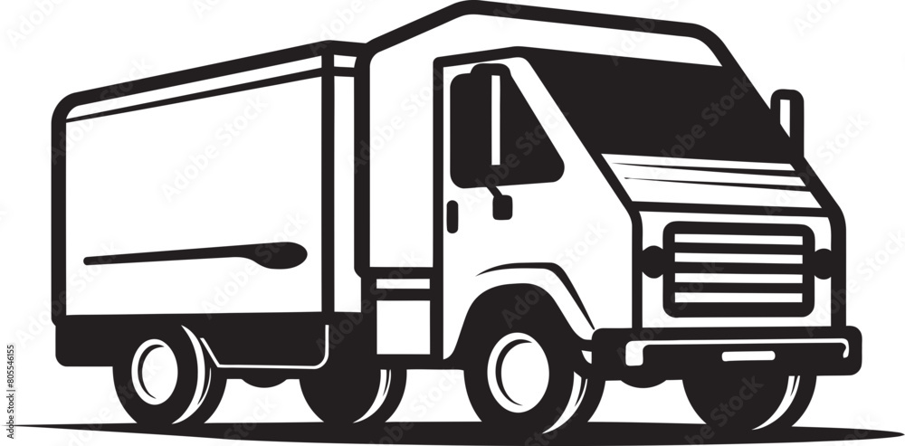Modern Delivery Van Vector Art for Efficient Distribution Dynamic Delivery Van Vector Illustration for Urban Transport