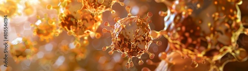 Illustrate a cluster of gold nanoparticles being used in a cancer treatment therapy, highlighting their tiny scale and targeting capabilities photo