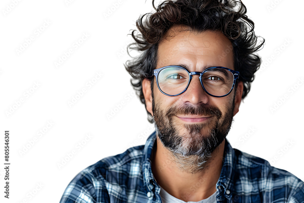 Portrait of happy man in stylish glasses on isolated transparent background Portrait of happy man in stylish glasses on isolated transparent background