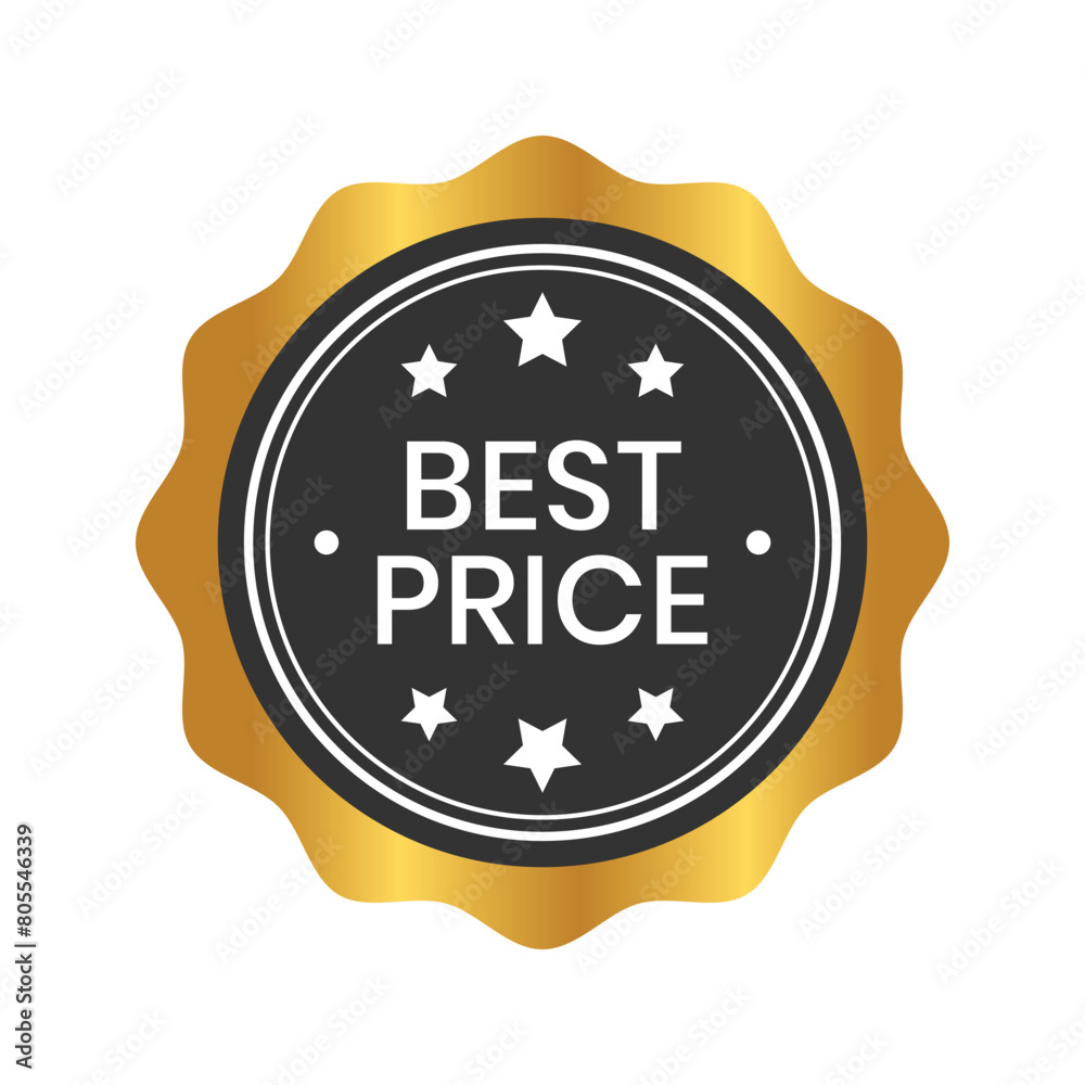 Gold best price label.Vector illustration Gold best price label.Vector illustration
