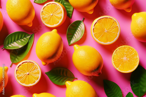 Summer citrus in vibrant yellow, pink and green