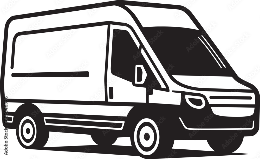 Stylish Delivery Van Vector Design for Timely Transport Bold Delivery Van Vector Illustration for Urban Logistics