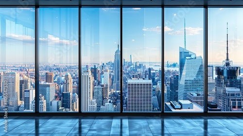 Spacious Modern Office With Large Windows And Cityscape View