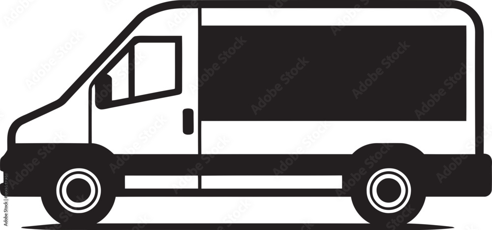 Modern Delivery Van Vector Art for Express Logistics Dynamic Delivery Van Vector Illustration for Seamless Deliveries