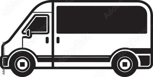 Contemporary Delivery Van Vector Graphic for Timely Shipping Modern Delivery Van Vector Art for Express Logistics