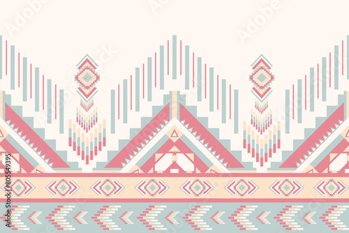 Abstract pastel color tribal Navajo vector seamless pattern,Geometric Ethnic,native american tribal for Wallpaper, cloth design, fabric, paper, cover, textile, weave, wrapping