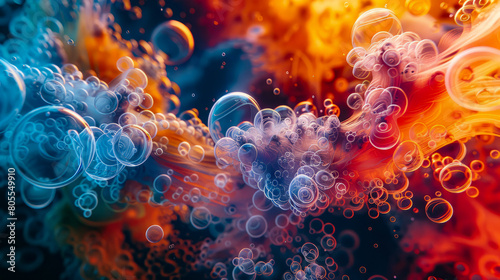 A colorful image of bubbles in the air