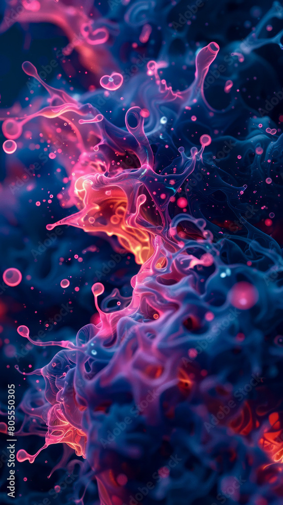 Fototapeta premium Bio-tech organic shapes with digital fusion