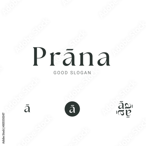 Prana vextor Logo Design for the Yoga Industry. Symbols and pattern. 