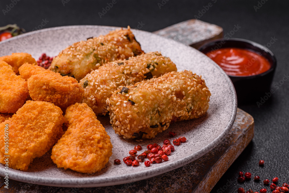 Delicious hearty vegetarian or vegan dish in the form of cutlets or patties Delicious hearty vegetarian or vegan dish in the form of cutlets or patties