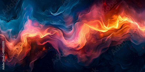 A colorful, swirling line of fire in space