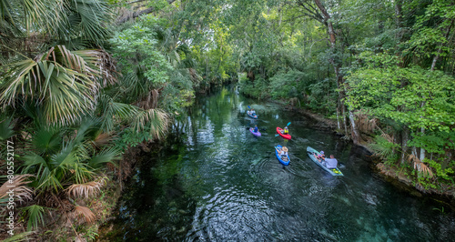 Kayakers on the Silver River at Silver Springs State Park  Florida