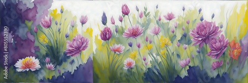 Beautiful and elegant oil painting flowers. A canvas of multicolor flowers in oil painting