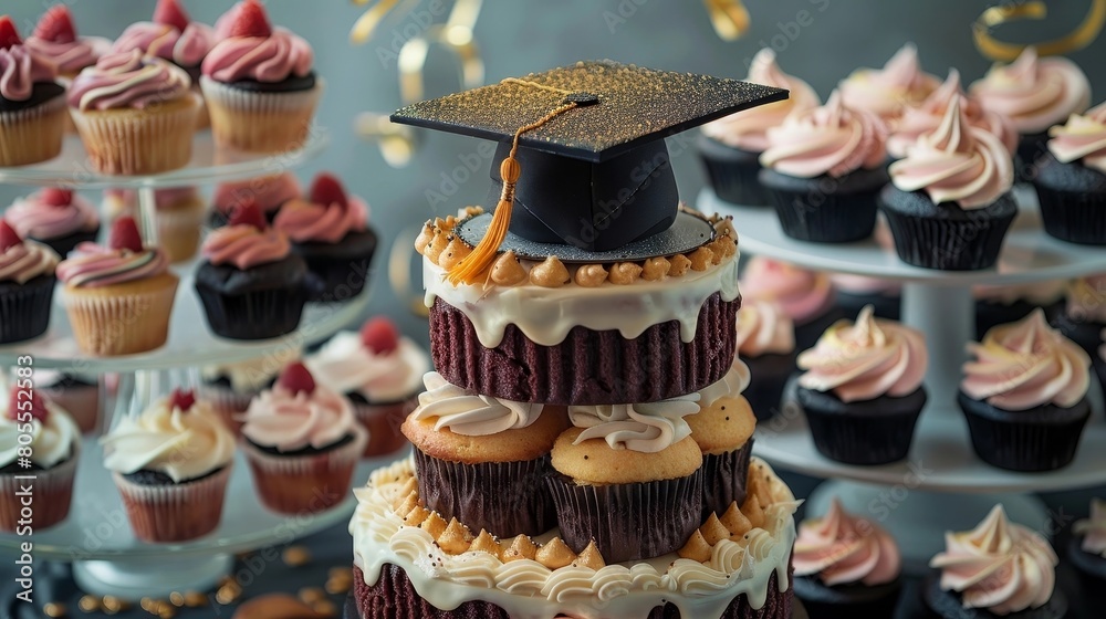 Graduation with Gothic-Inspired Dessert Display Graduation with Gothic-Inspired Dessert Display