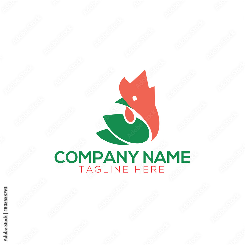 Obraz premium Hen rost chicken logo 