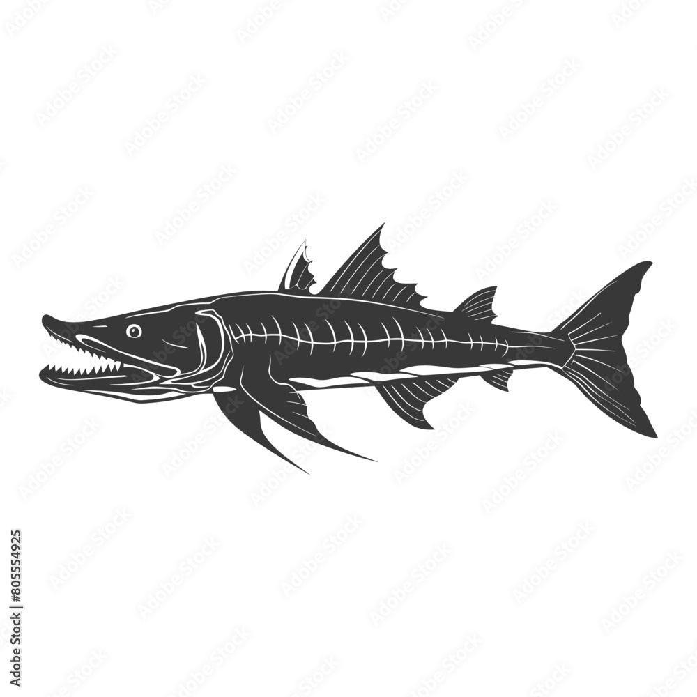 Silhouette Barracuda animal black color only Silhouette Barracuda animal black color only