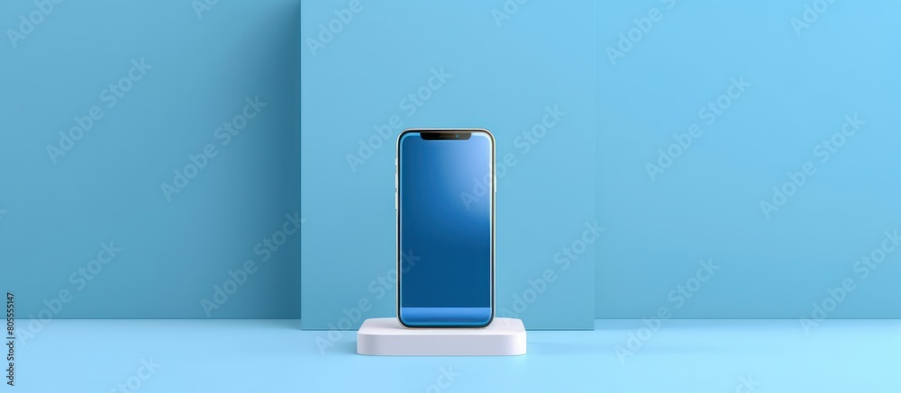 blue background mobile podium blue background mobile podium