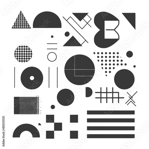 Abstract geometric shapes using Bauhaus memphis design