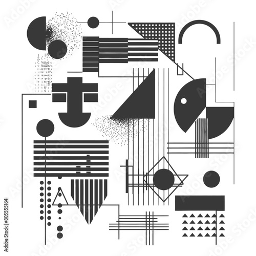 Abstract geometric shapes using Bauhaus memphis design