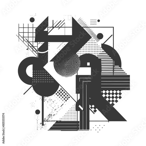 Abstract geometric shapes using Bauhaus memphis design