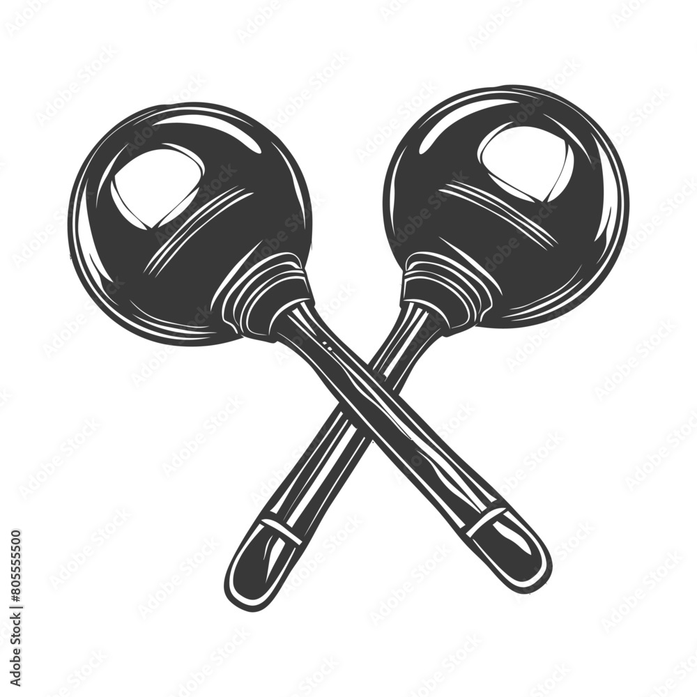 maracas instrument black color only maracas instrument black color only
