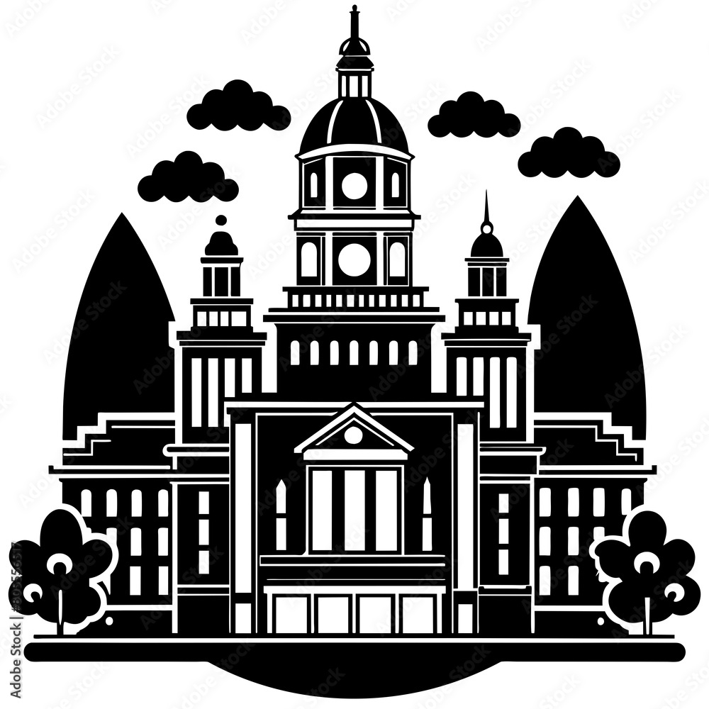city hall vector silhouette 