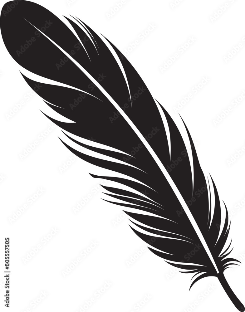 Vector Feather Mirage Artistic Showcase Feathered Finesse Vector Illustration Ensemble