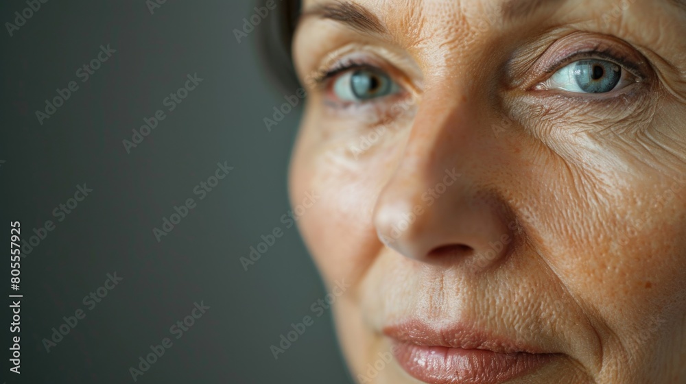 A close up of a woman with striking blue eyes. Ideal for beauty and fashion concepts A close up of a woman with striking blue eyes. Ideal for beauty and fashion concepts