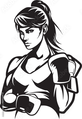 Boxing Beauty Illustrated Female Boxer Femme Fatale Fists Female Boxer Vector Graphic