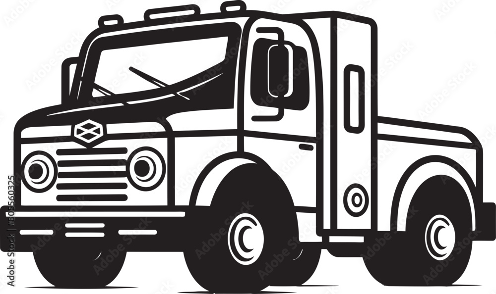 Fire Truck Blueprint Vector Illustration Fire Station Logo Vector Design
