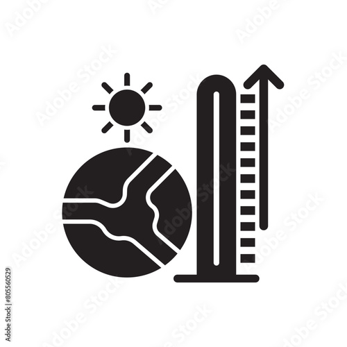 Global Warming Icon - Temperature increase Icon