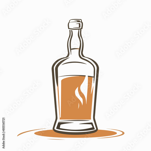 Whiskey in cartoon, doodle style. Image for t-shirt, web, mobile apps and ui. Isolated 2d vector illustration in logo, icon, sketch style, Eps 10. AI Generative