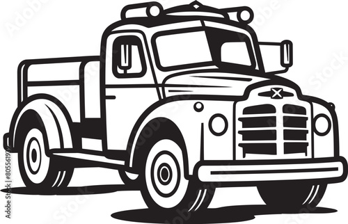 City Fire Department Vector Illustration Rapid Response Fire Truck Vector