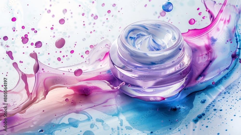 Beauty cream in watercolor abstract design Beauty cream in watercolor abstract design