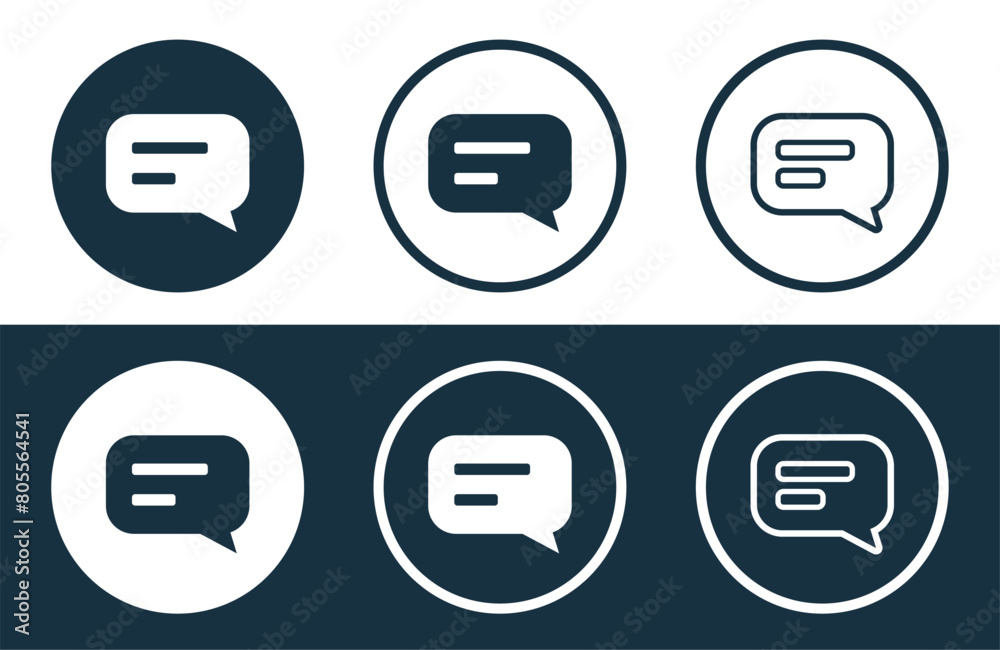 Set of Chat icons isolated flat and outline style vector illustration Set of Chat icons isolated flat and outline style vector illustration
