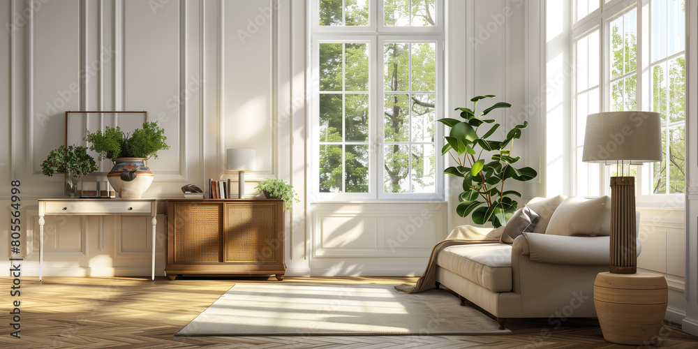 Interno. Camera di lusso un albergo o di una casa. Ampio spazio per la luce. Arredamento. Interno. Camera di lusso un albergo o di una casa. Ampio spazio per la luce. Arredamento.
