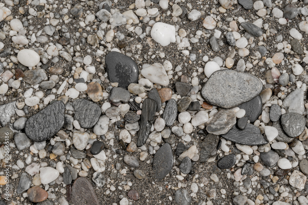small sea stone pebble background. Multicolored abstract small sea stone pebble background. Multicolored abstract