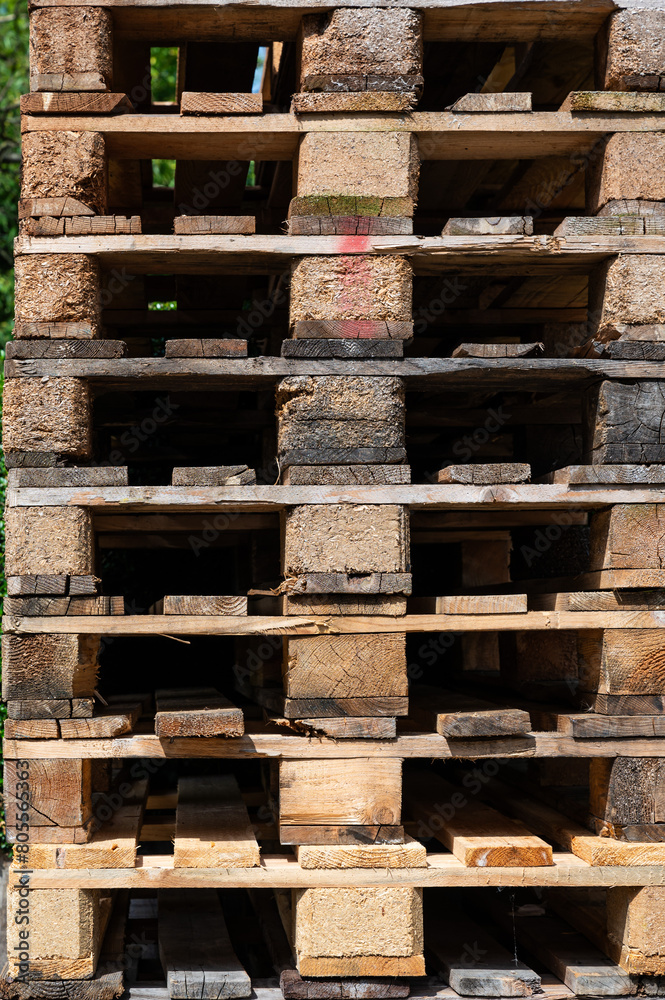 Block of wooden pallets on an industrial site, Koekelberg, Belgium Block of wooden pallets on an industrial site, Koekelberg, Belgium