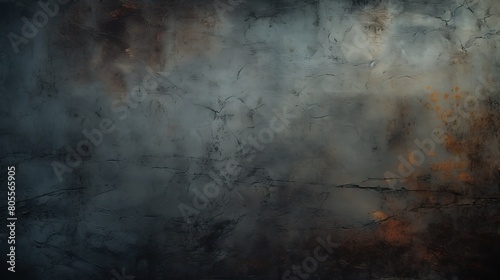 Abstract textured background with a blend of dark grey and orange tones  resembling a weathered wall or smoky surface.